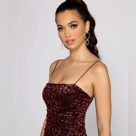 Windsor Mini Dress Sleeveless Velvet Print Ruched Size XS - Picture 2 of 8